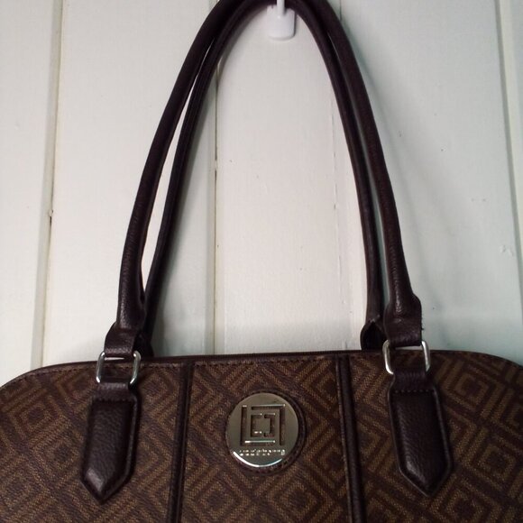 Liz Claiborne Satchel Laptop Media Career Bag Top Handle 3 Sections Brown - Picture 4 of 15